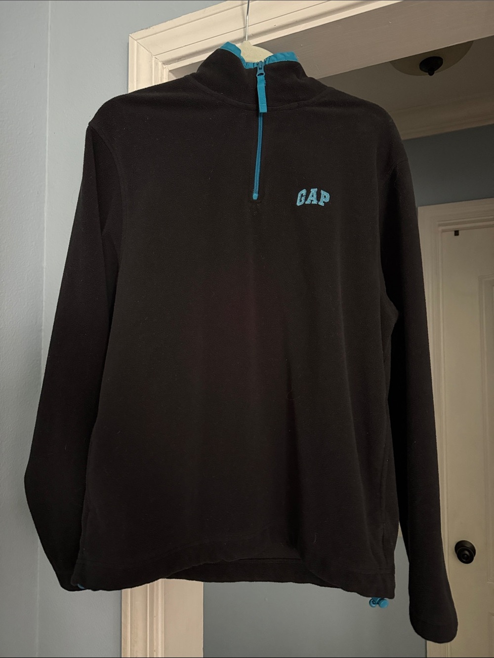 GAP Black Fleece Quarter-Zip with Teal Trim